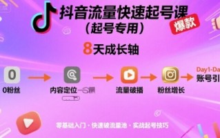 抖音流量快速起号课(起号专用)，8天带你做爆自己的账号