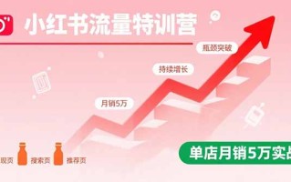 小红书流量特训营：突破流量瓶颈，实现店铺持续增长，单店月销5万实战