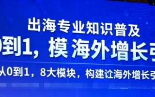 出海专业知识普及，从0到1，8大模块构建你的海外增长引擎