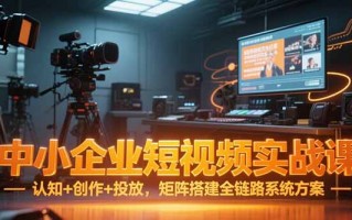 中小企业短视频实战课，认知+创作+投放，矩阵搭建全链路系统方案