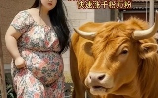 AI美女和大黄牛摔跤搞笑荒诞视频制作教程，快速涨千粉万粉