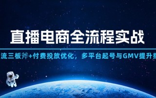 直播电商全流程实战：自然流三板斧+付费投放优化,多平台起号与GMV提升指南