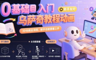 0基础入门乌萨奇教程动画，3D动画全流程，新手也能跟着上手