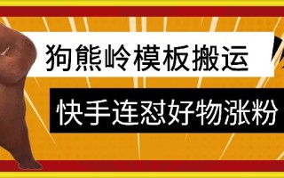 狗熊岭快手连怼技术，好物，涨粉都可以连怼