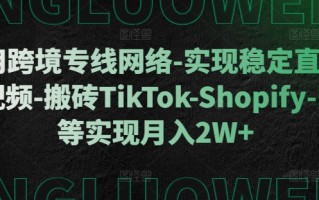 利用跨境专线网络-实现稳定直播-刷视频-搬砖TikTok-Shopify-FB等实现月入2W+【揭秘】
