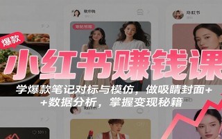 小红书赚钱课：学爆款笔记对标与模仿，做吸睛封面 + 数据分析，掌握变现秘籍
