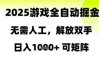 2025游戏全自动掘金，无需人工，解放双手日入1k+可矩阵【揭秘】