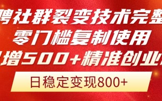 招聘社群裂变技术完整版流出！零门槛复制使用，日增500+精准创业流量每…