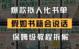 最新爆款拟人化书单玩法 假如书籍会说话 保姆级教程