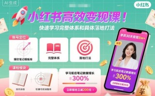 小红书高效变现课，快速学习小红书完整体系和具体落地打法