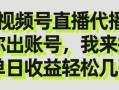 视频号直播代播，你出账号我来播，单日收益轻松几张【揭秘】