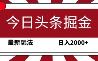 (9832期)今日头条掘金，30秒一篇文章，最新玩法，日入2000+