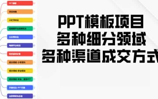 PPT模板项目，多种细分领域，多种渠道成交方式，实操教学