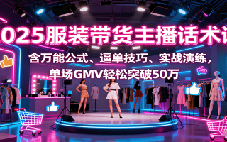 2025服装带货主播话术课，含万能公式、逼单技巧、实战演练，单场GMV轻松突破50万
