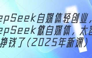 DeepSeek自媒体轻创业，用DeepSeek做自媒体，太容易挣钱了(2025年新课)