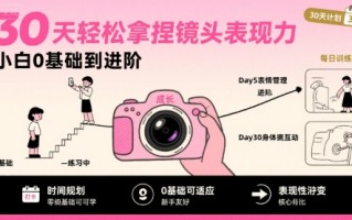 30天轻松拿捏镜头表现力，小白0基础到进阶