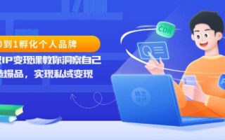 从0到1孵化个人品牌，知识IP变现课教你洞察自己，打造爆品，实现私域变现
