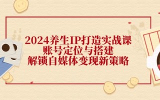 2024养生IP打造实战课：账号定位与搭建，解锁自媒体变现新策略