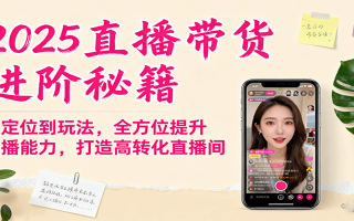 2025直播带货进阶秘籍，从定位到玩法，全方位提升主播能力，打造高转化直播间