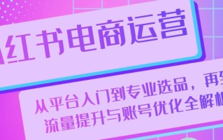 小红书电商运营：从平台入门到专业选品，再到流量提升与账号优化全解析