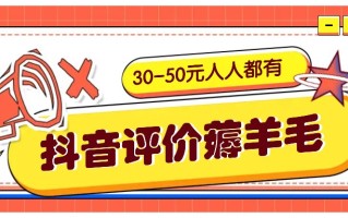 抖音评价薅羊毛，30-50元，邀请一个20元，人人都有！【附入口】
