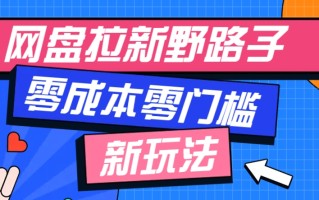 一个人也能操作的网盘拉新野路子玩法，零成本零门槛多种变现方式，轻松月入万元