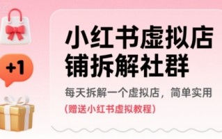 小红书虚拟店铺拆解社群，每天拆解一个虚拟店，简单实用(赠送小红书虚拟教程)