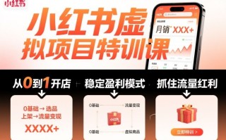 小红书虚拟项目特训课，帮你从0到1打造稳定盈利的店铺，抓住流量红利(更新9月)