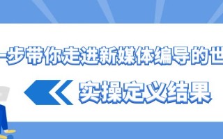 一步带你走进新媒体编导的世界，实操定义结果(17节课)