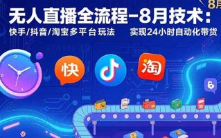 无人直播全流程-8月技术：快手/抖音/淘宝多平台玩法 实现24小时自动化带货