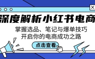 深度解析小红书电商：掌握选品、笔记与爆单技巧，开启你的电商成功之路
