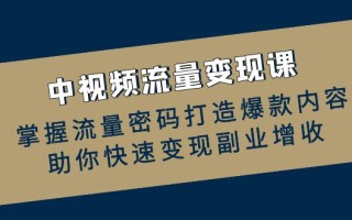 中视频流量变现课：掌握流量密码打造爆款内容，助你快速变现副业增收