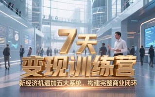 7天咨询师变现训练营，新经济机遇加五大系统，构建完整商业闭环