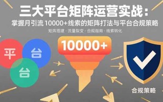 三大平台矩阵运营实战：掌握月引流10000+线索的矩阵打法与平台合规策略